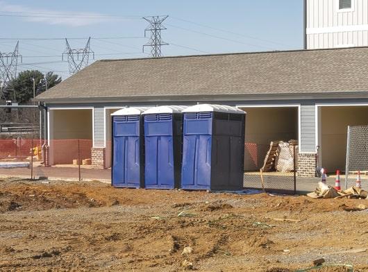 multiple construction porta potties can be rented at once for a single construction site in order to accommodate multiple workers and prevent lines